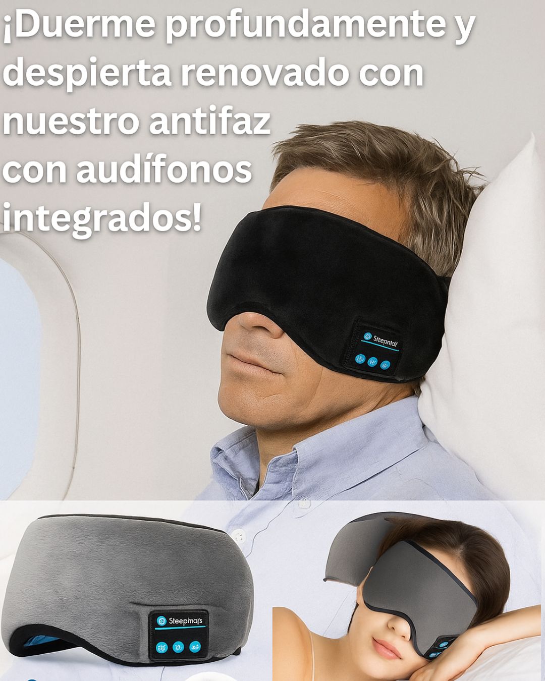 Antifaz Bluetooth SleepPro™ – Duerme Profundo, Despierta Renovado